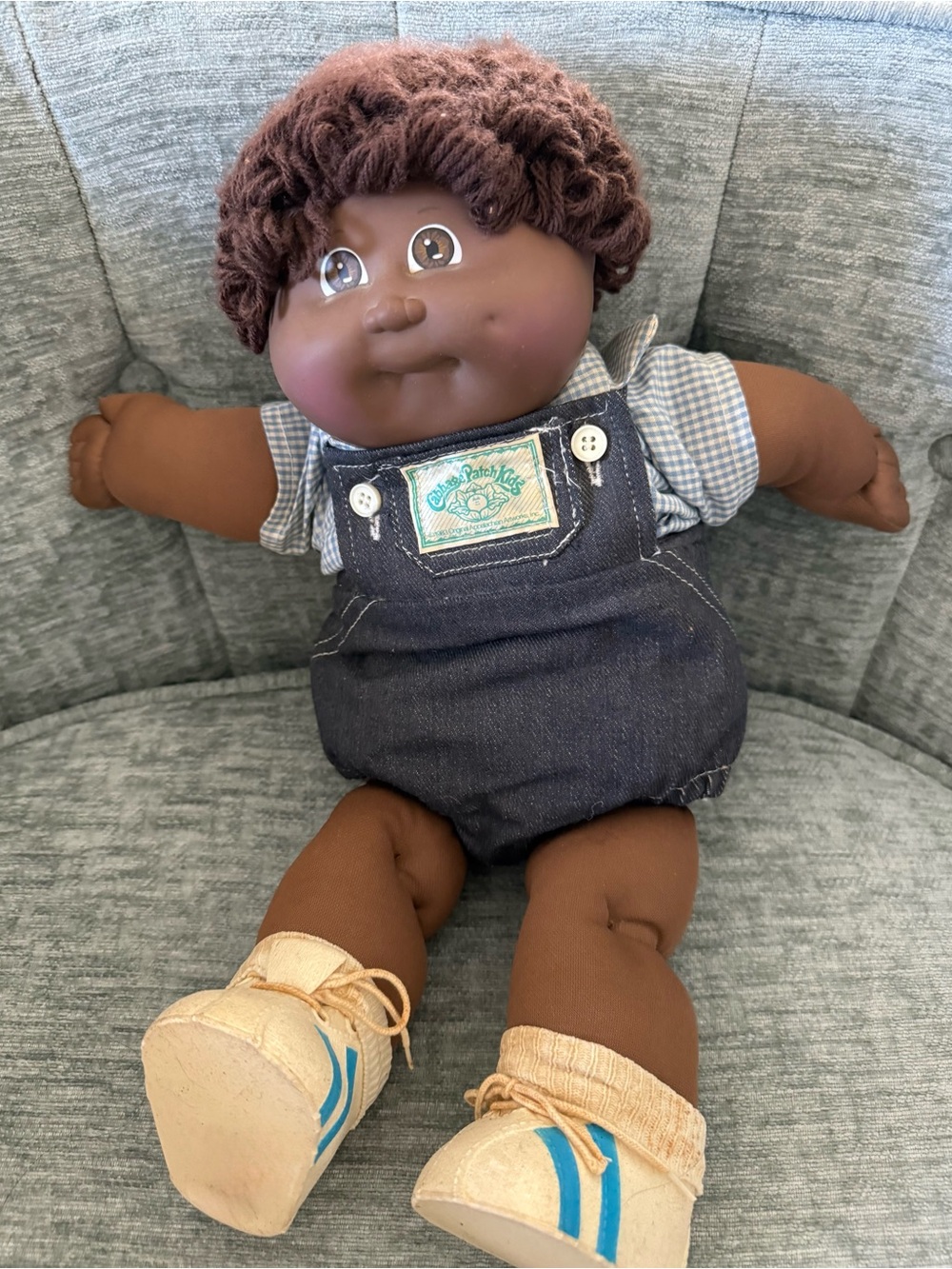RARE Signed by Xavier Roberts vintage Cabbage Patch Kid African American Boy Fuz